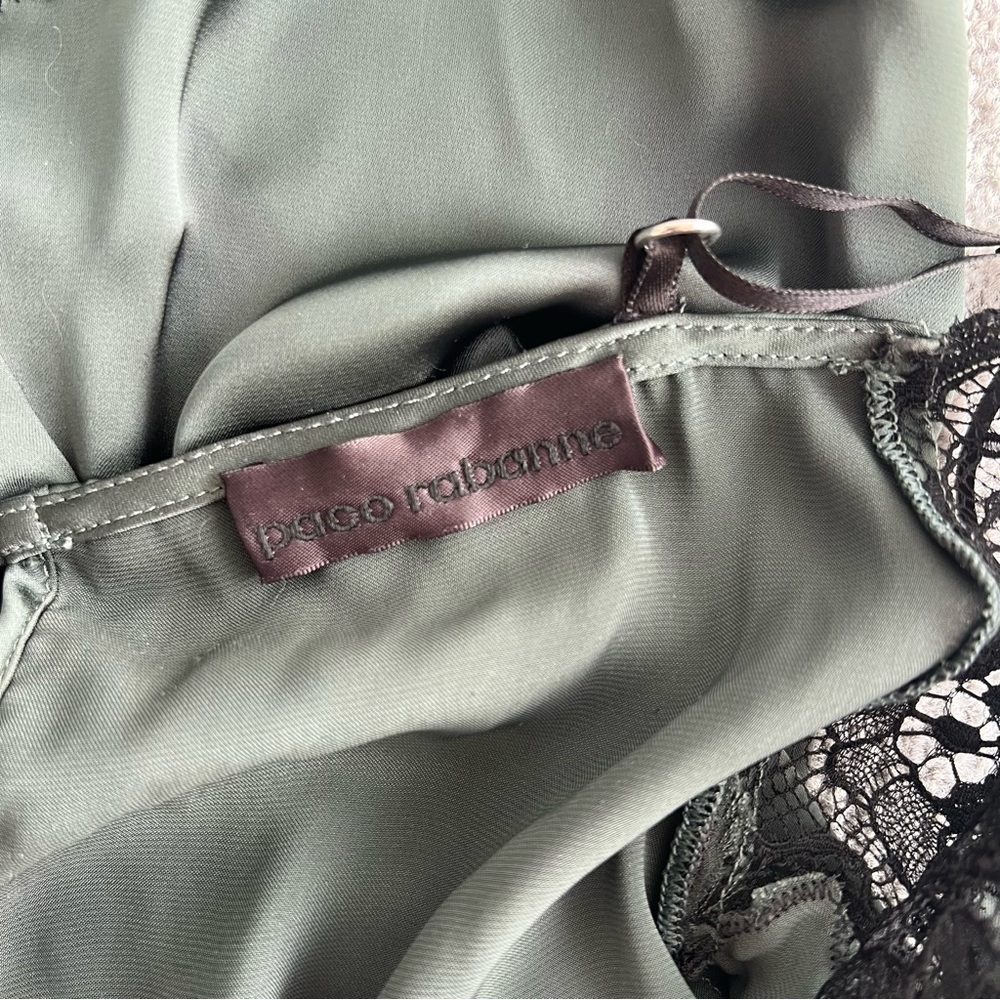 Paco Rabanne Green and Black Lace Slip Dress - Picture 9 of 10